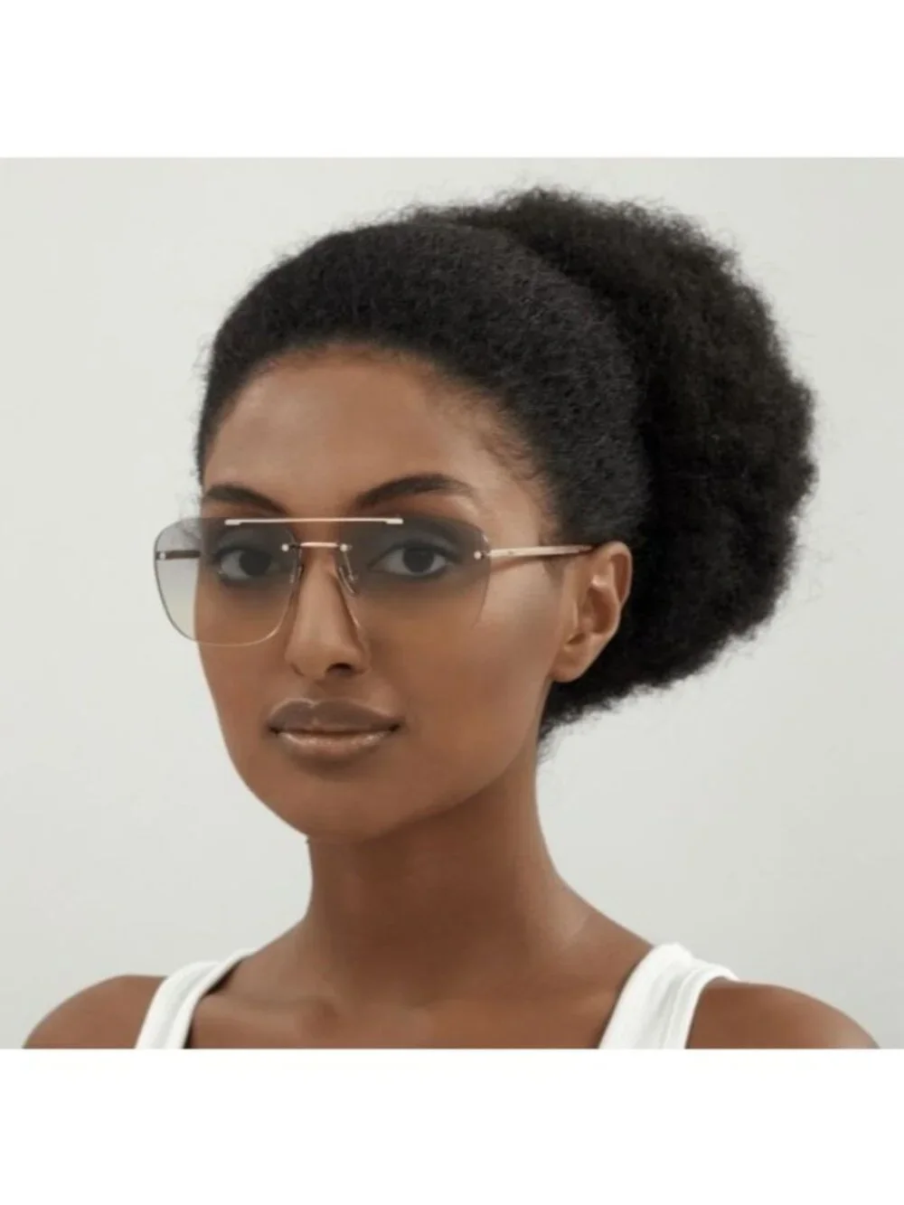 NEW SAINT LAURENT SL309 RIMLESS 004 SUNGLASSES UNISEX GOLD/PURPLE GRADIENT